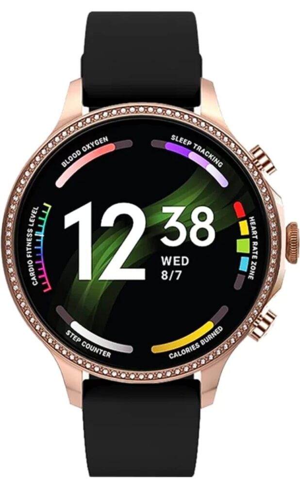 WAUNSET Diamond Premium Trending smartwatch for Womens | Amoled Display| 2 Straps Gen9|Smartwatch (Black)