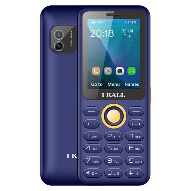 IKALL I6 Feature Keypad Mobile Phone – 2.4" Screen, 2500mAh Battery, FM Radio, Music & Video Player, Type-C Charging, Triple-Sim (Dodger Blue)