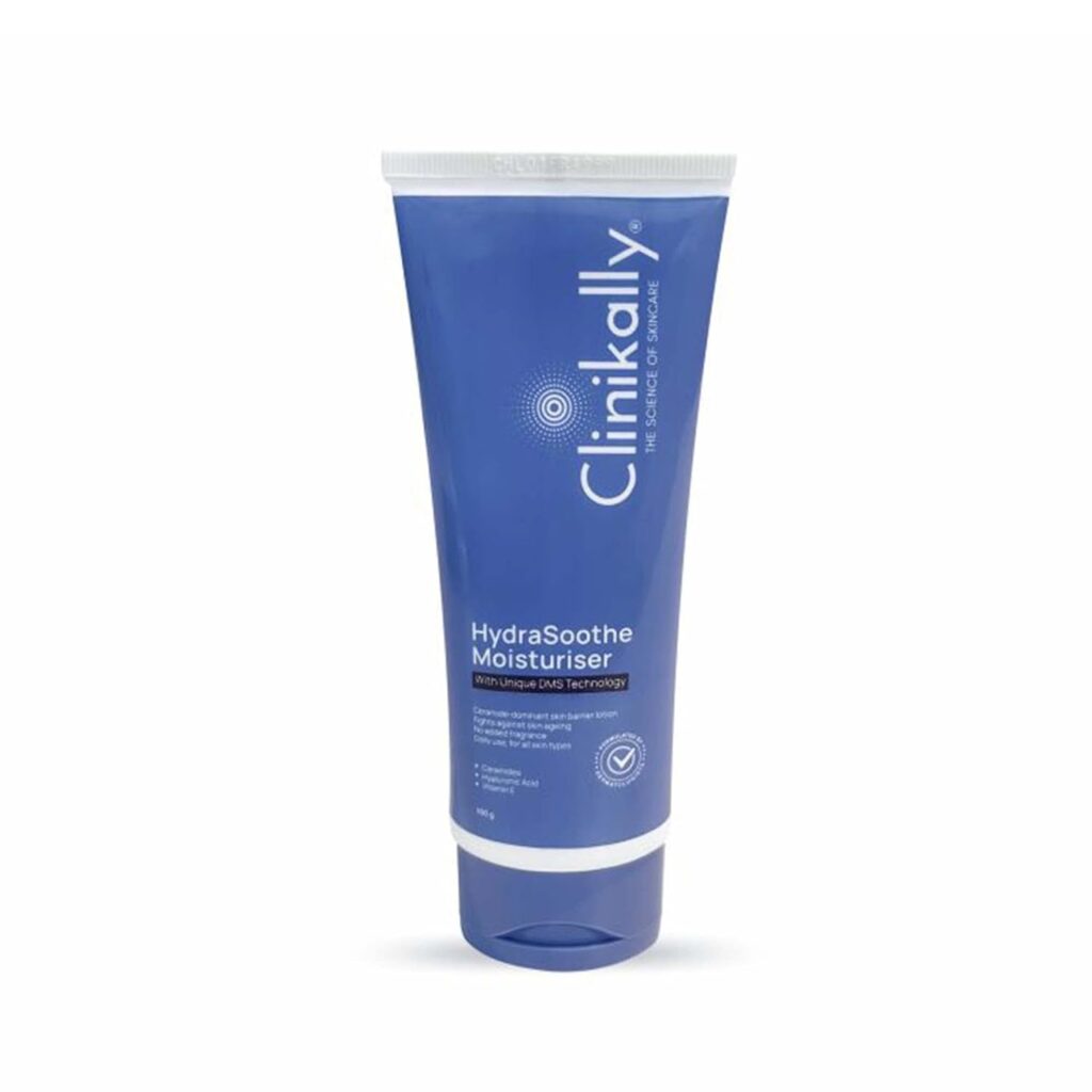 Clinikally HydraSoothe Moisturiser | Lightweight & Hydrating | Ceramide-Dominant Formula | Absorbs Quickly | Non-Comedogenic | Aloe Vera, Hyaluronic Acid, Vitamin E, Niacinamide Enriched | 100 gm