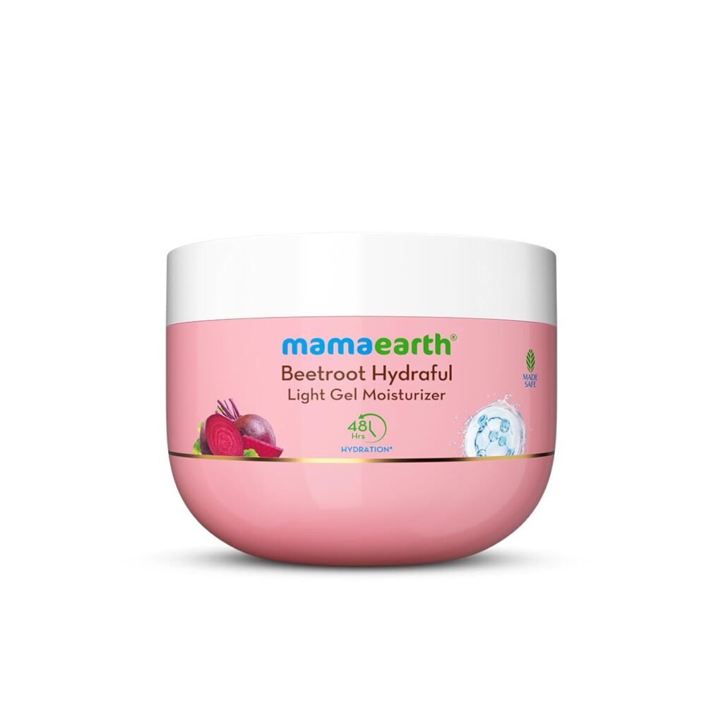 Mamaearth Beetroot Hydraful Light Gel Moisturizer with Beetroot & HA for Hydrated Pink Glow 200g| Long-lasting, Nonsticky Hydration| Oil-free, Lightweight, Quick-absorbing| Free from Harmful Chemicals