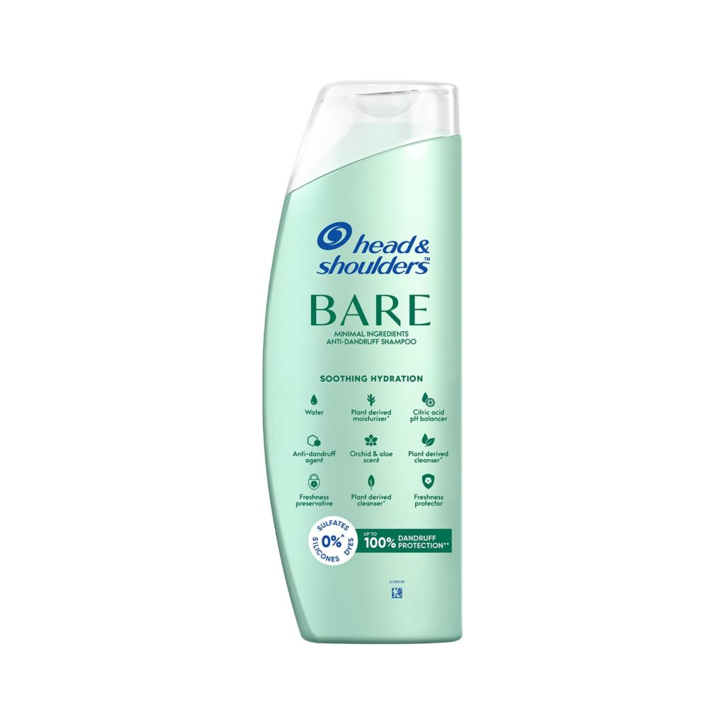 Head & Shoulders BARE Anti-Dandruff Shampoo, Soothing Hydration, Sulfate-Free, Silicone-Free, Dye-Free, Gentle shampoo, 400ml