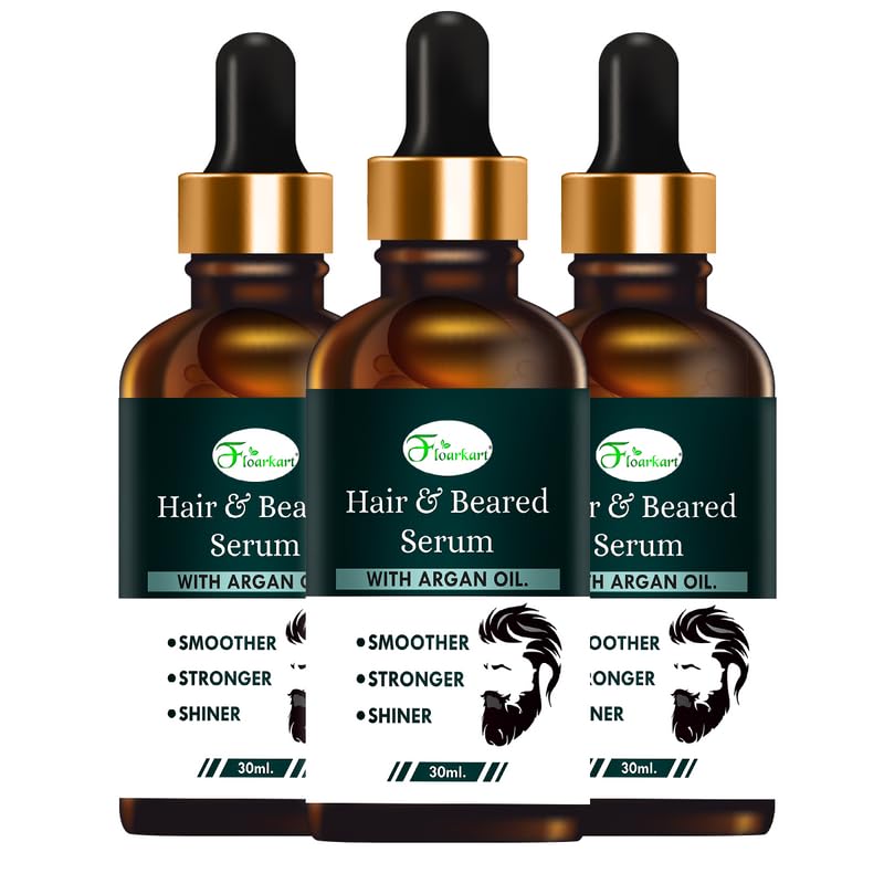 Hair & Beared Serum |Styling Beard Oil For Shiny Nourished Beard Non-sticky |Beard Oil for fast Growth, Strengthen Beared Follicles| Beared Serum Pack Of 3