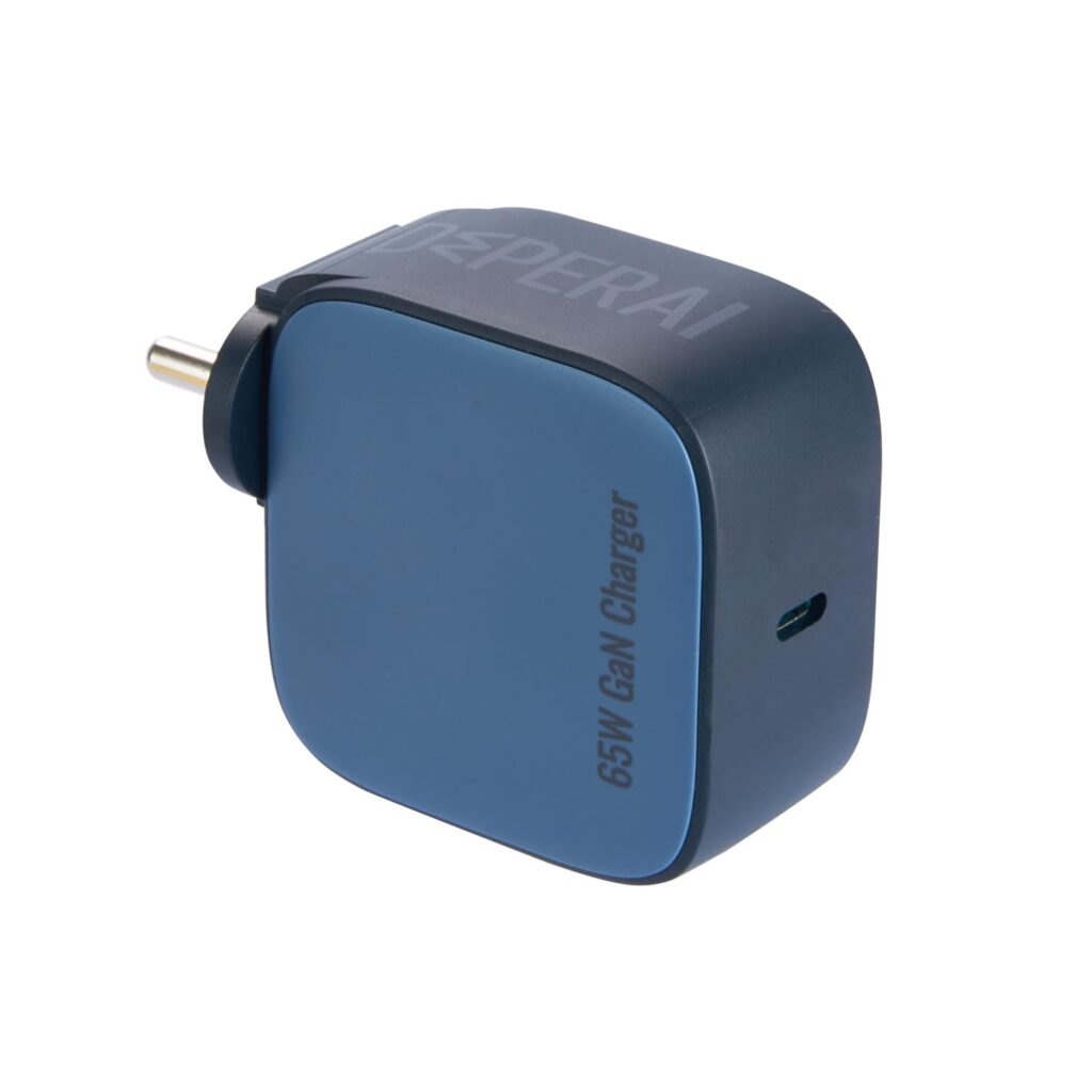 DeperAI 65W Type C Adapter[MFi-Certified], PD3.0 GaN III Type C Charger, Compatible with Laptop, Tablet, iPhone 16 Pro/15, Samsung Galaxy S23 Ultra/S22 and More Type C Devices, Supports UFCS(Blue)