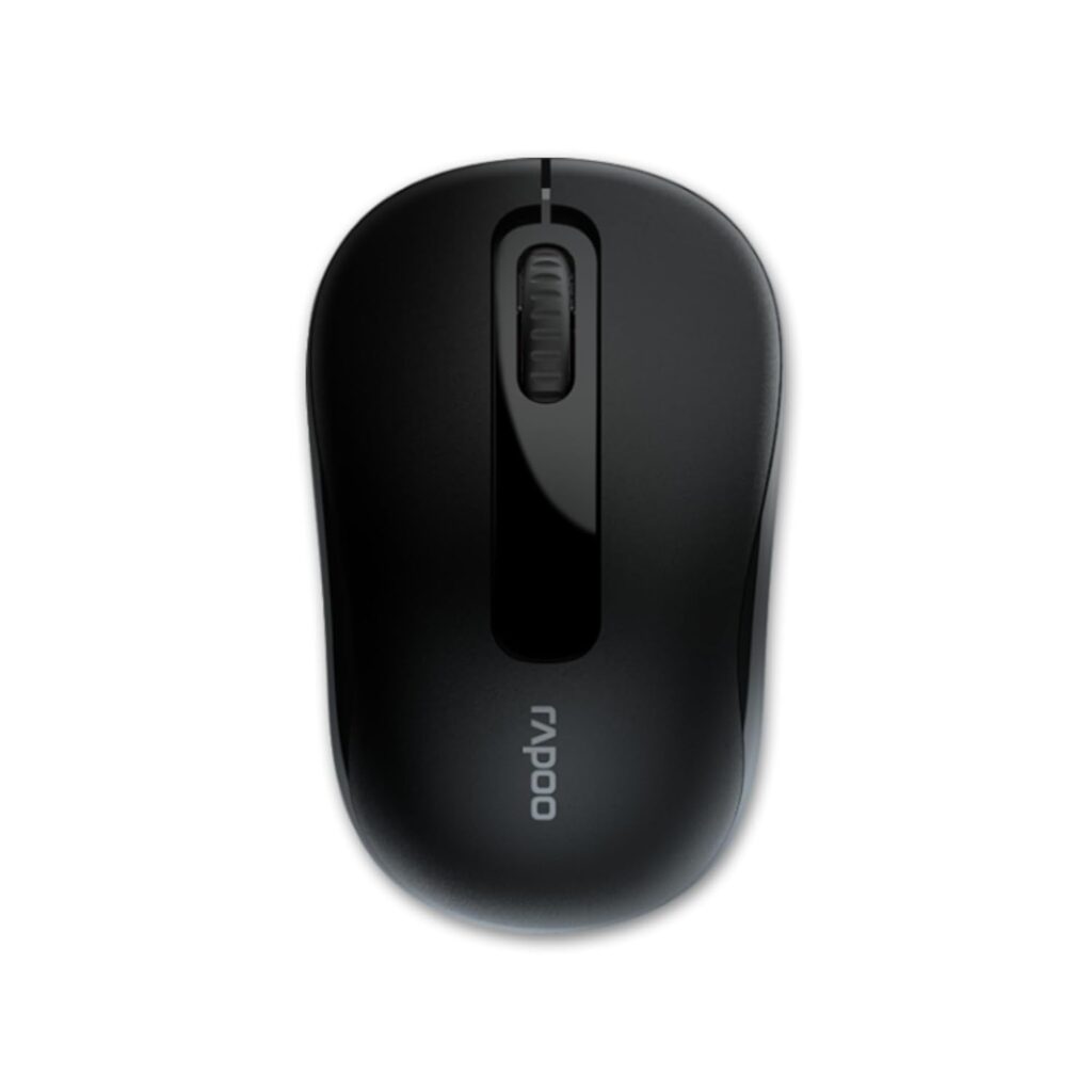 Rapoo M10 Wireless Mouse, 2.4 GHz with USB Nano Receiver, Optical Tracking, Ambidextrous, PC/Mac/Laptop - Black