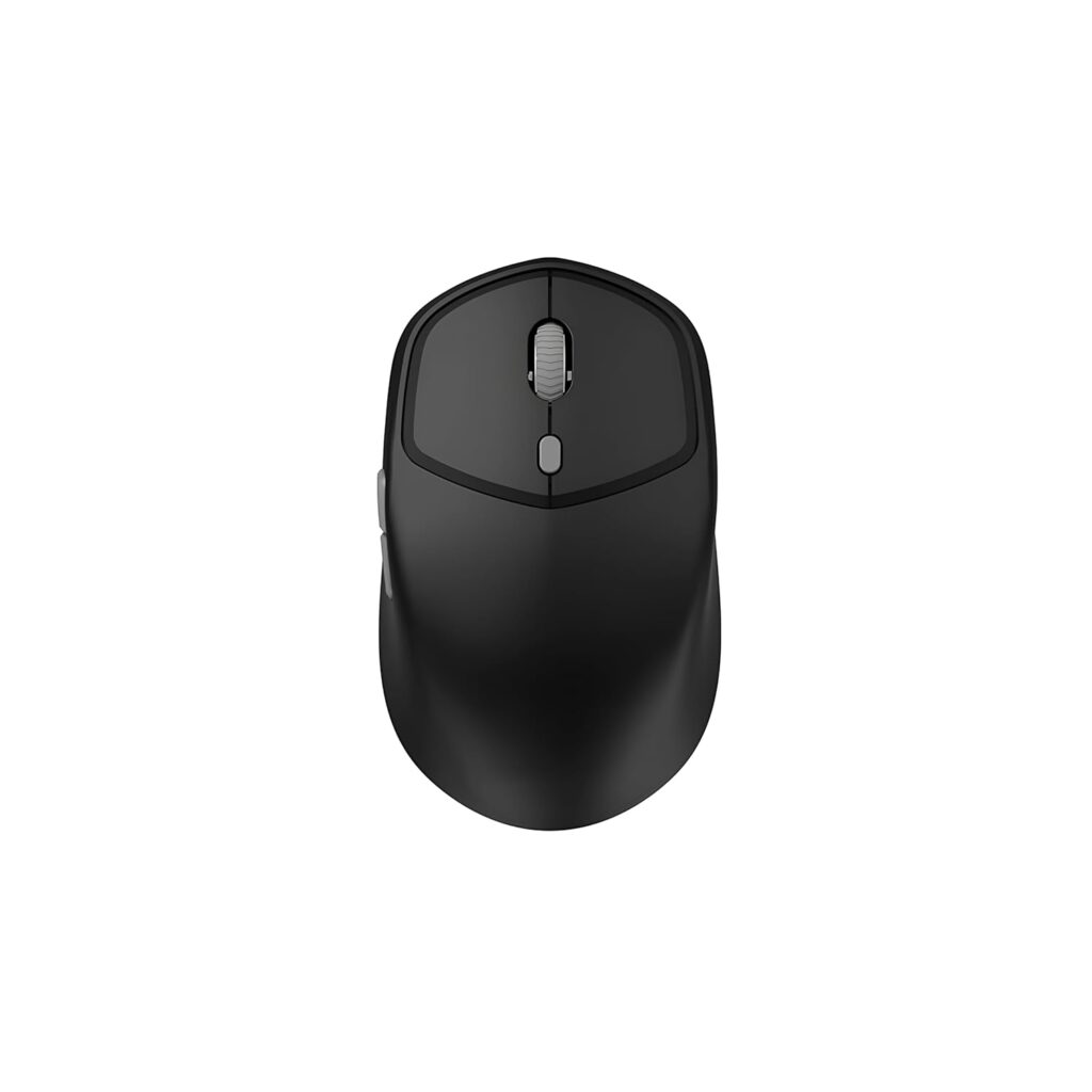BUYFLUX WM27 Jade 2.4Ghz Wireless + Bluetooth 5.0 Mouse, 6 Button Mice, DPI Upto 1600, Works on 2 Devices at Same time Windows/Mac/Android, Low Power Consumption - Black