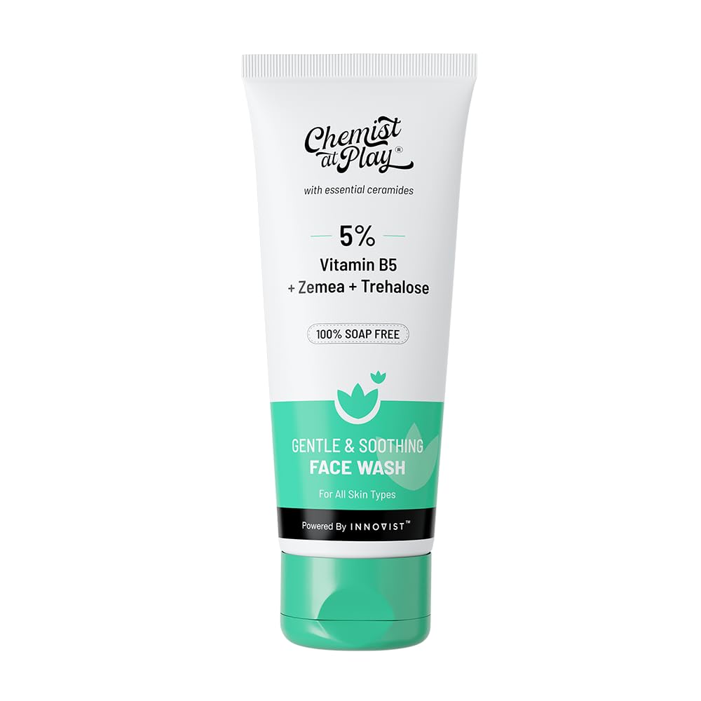 Chemist at Play Gentle & Soothing Facewash | 100% Soap & Fragrance-Free | Cleanses, Soothes, Refreshes & Hydrates | Strengthens Skin Barrier | 75ml