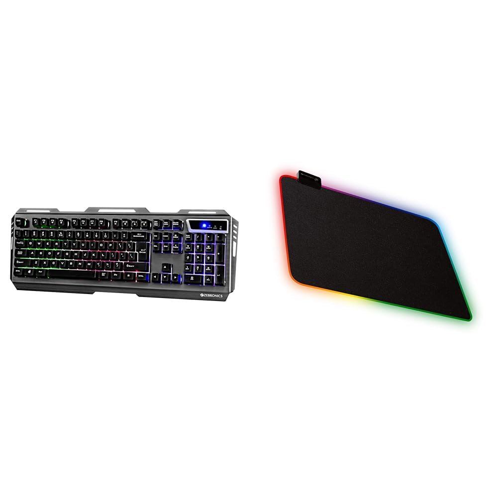 ZEBRONICS Transformer-k USB Gaming Keyboard with Multicolor LED Effect,Durable Al Body,Gold Plated U