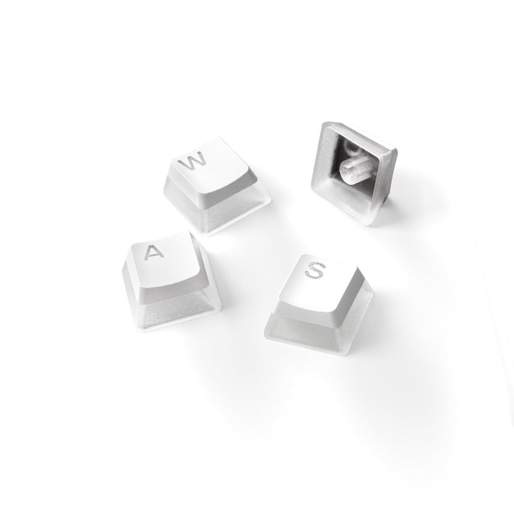 SteelSeries PrismCaps Double Shot Pudding-Style Keycaps Durable PBT Thermoplastic Compatible with widest Range of Mechanical Keyboards MX Stems - White