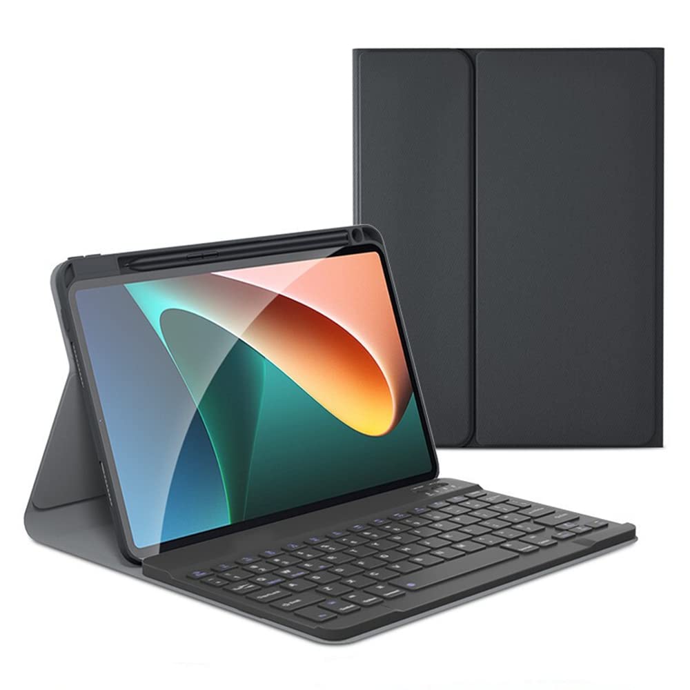MKL for Mi pad 5/Mi pad 5 Pro Case with Keyboard, Slim Mi pad 5/Mi pad 5 Pro 11inch Keyboard Case with Pen Holder Bluetooth Keyboard Cover Case for Mi pad 5/Mi Pad 5 Pro 5G 11inch (Black)