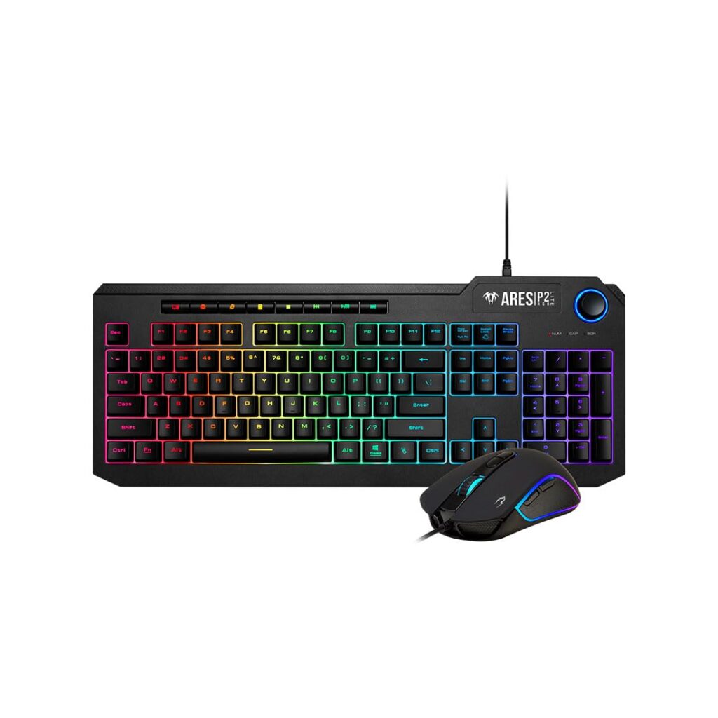 Gamdias Ares P2-Lite (2 in 1 Combo) | Full-Size RGB Membrane Keyboard & Gaming Mouse | Ergonomic Design | with Lighting Effects | Aesthetic Gaming Setup
