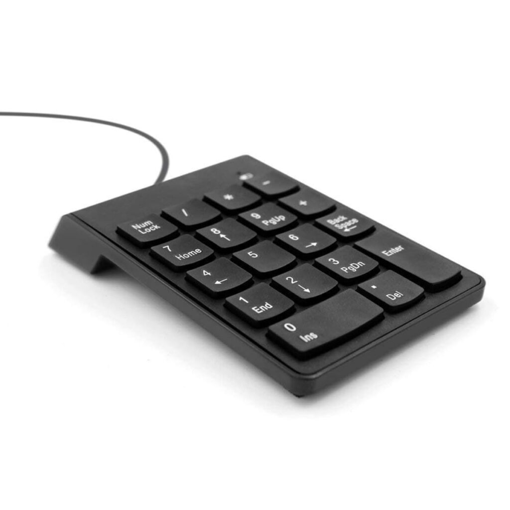 cartup USB Numeric Keypad for Laptop and PC – Slim & Lightweight External Numpad with 18 Keys, Plug-and-Play for Data Entry, Accounting, and Excel Users