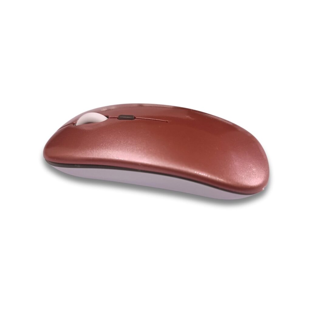 PACE Bluetooth Office Mouse, Sleek Silent click Dual Connectivity (Bluetooth 5.2 & 2.4Ghz dongle), Rechargeable Long-lasting Battery, 800-1200-1600 DPI, Compatible with Laptop, MacBook, PC (Rose Gold)