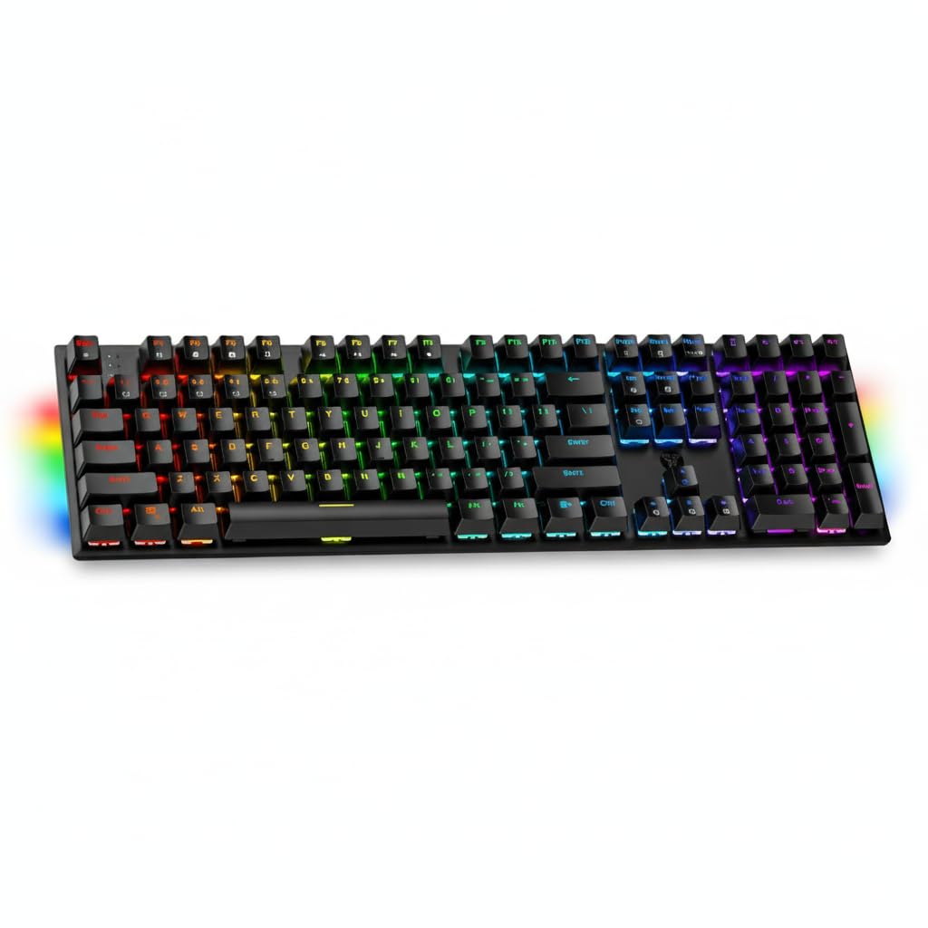 Fantech Maxfit108 Gaming RGB Mechanical Keyboard Support Macro Anti-ghosting Detachable TypeC red swicth MK855 Mechanical Gaming Keyboard, RGB Backlit, 104 Keys