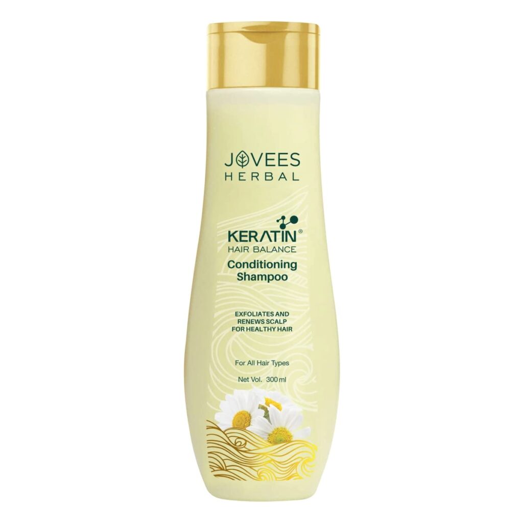 Jovees Herbal Keratin Hair Balance Conditioning Shampoo | Promotes Healthy, Shiny, and Bouncy Hair | Nourishes Scalp | Repairs Damage & Frizz | Makes Hair Soft & Smooth | All Hair Types – 300ml