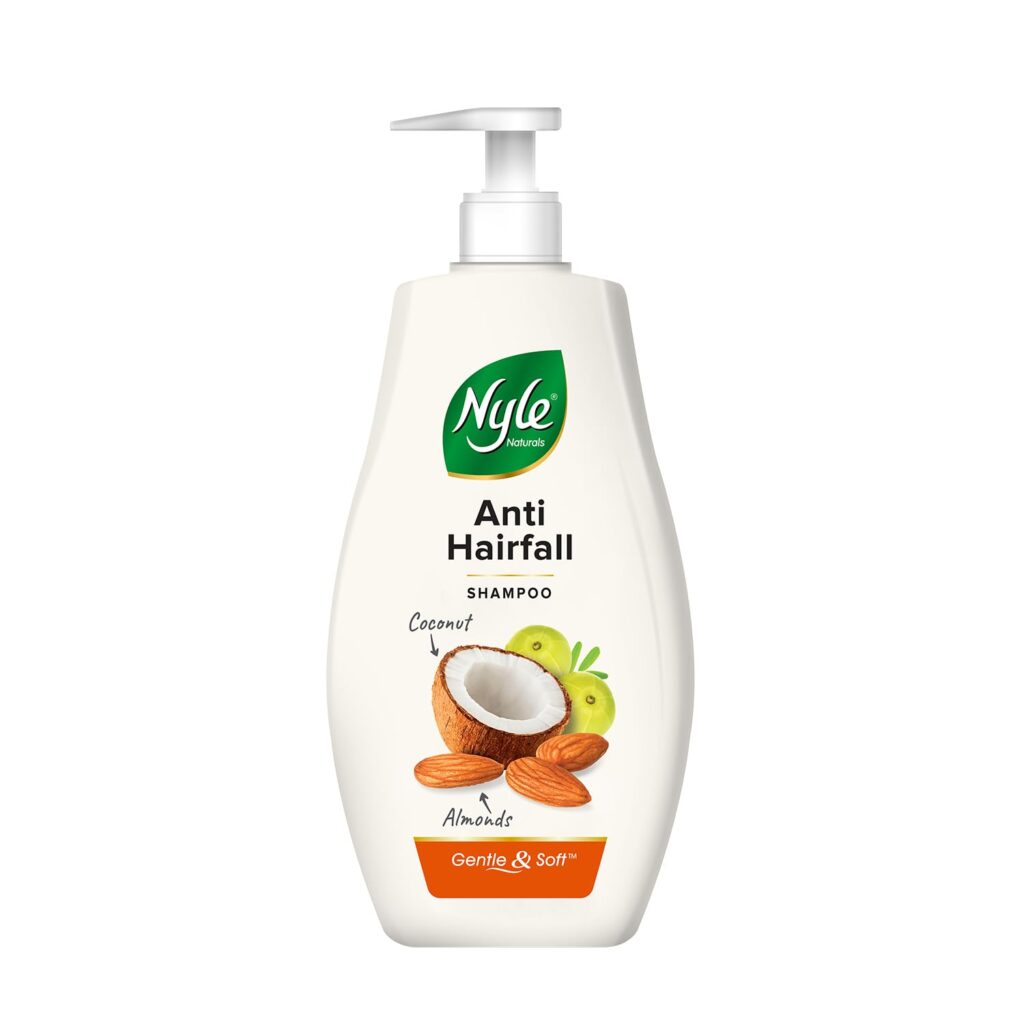 Nyle Naturals Anti-Hairfall Shampoo | For Hairfall Control | With Coconut Milk, Badam and Amla |Gentle & Soft Shampoo For Men & Women |800ml