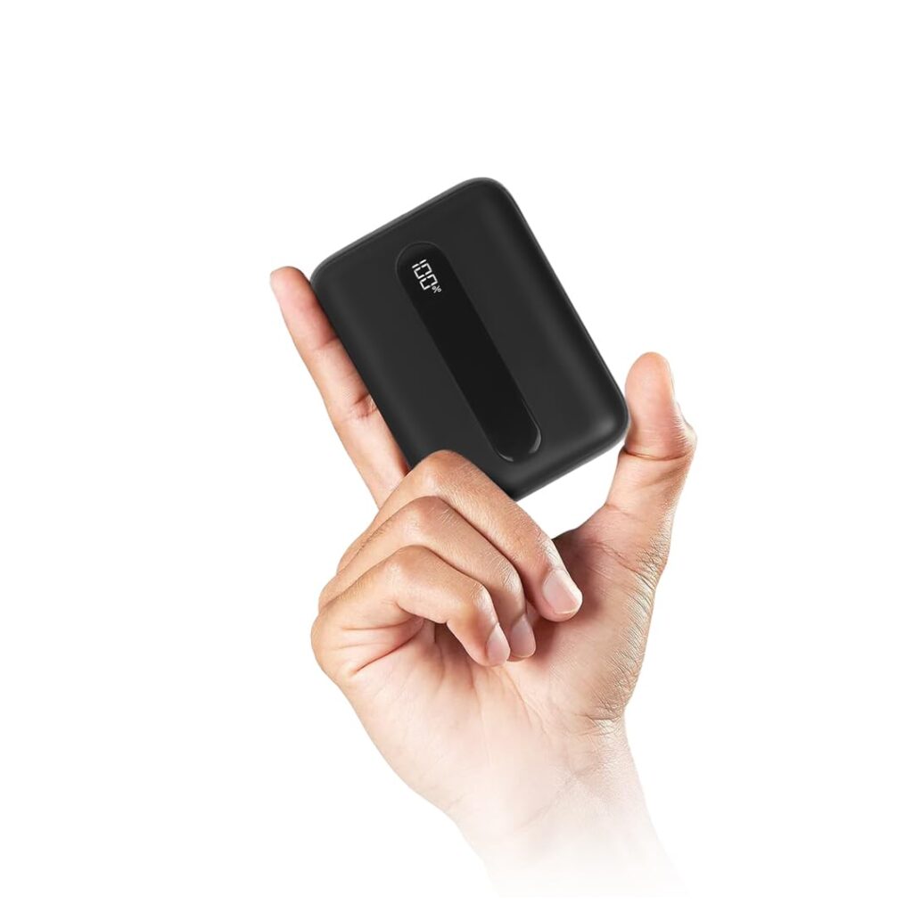 Neopack Atom 10000 mAH Power Bank with USB-A & USB-C @ 22.5W Dual Port Fast Charging Outputs (Black)