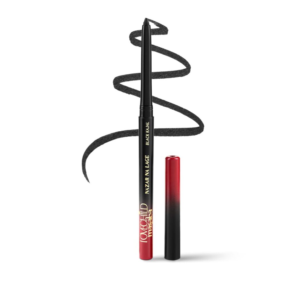 LoveChild Masaba Kajal Pencil Coal Black Matte - Smudge-proof & Waterproof, Long-lasting Deeply Pigmented Eyeliner for Women, Makeup Essential (0.36g)