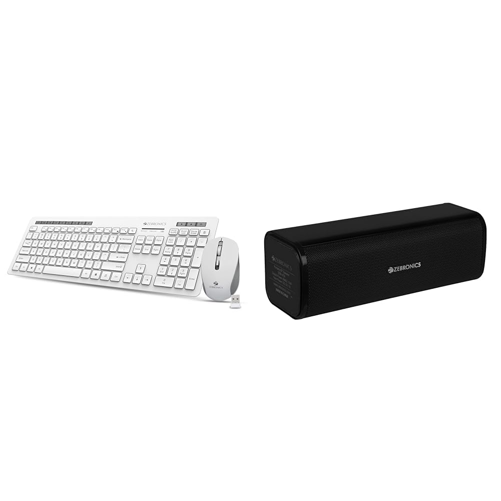 ZEBRONICS Zeb-Companion 500 2.4GHz Wireless Keyboard and Mouse Set, USB Nano Receiver, Chiclet Keys,