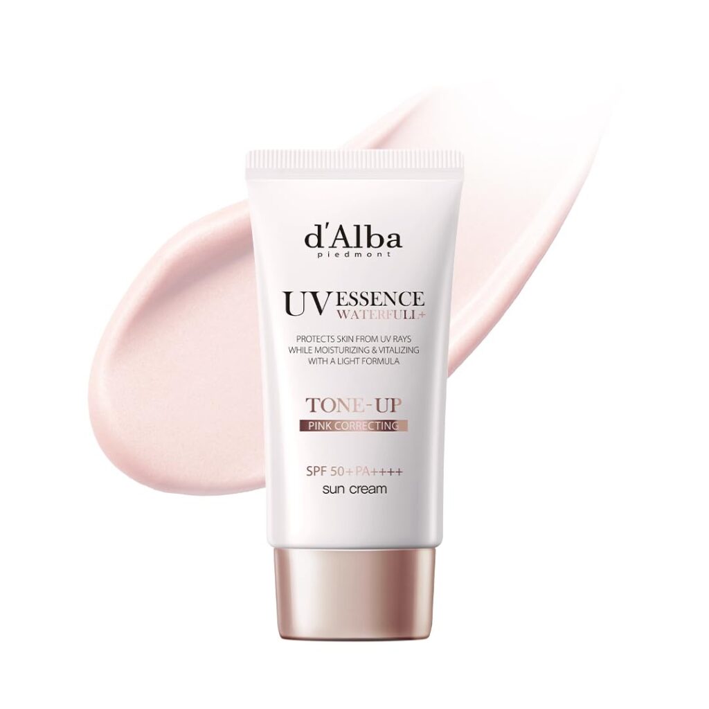 d'alba Piedmont Italian White Truffle Waterfull Tone-Up Sunscreen, Vegan Skincare, Tinted Moisturizer With Spf 50+ Pa++++, Glowy Sunscreen For Sensitive Skin
