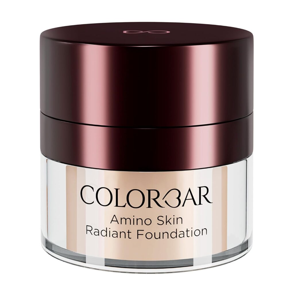 Colorbar Amino Skin Radiant Cream Foundation, Sand Medium 005, 15g | Smooth and Satin finish | High-coverage | Suitable for all skin types
