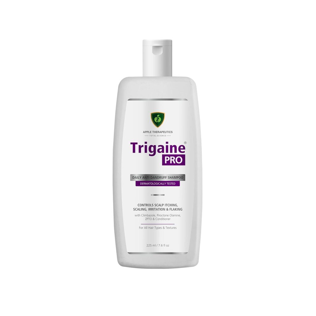 Trigaine PRO Anti-Dandruff Shampoo 225ml | Dermatologist-Tested | Reduces Up to 100% Dandruff | Maintains Scalp Health & pH | With Climbazole, Piroctone Olamine & ZPTO | Salicylic Acid Free Formula