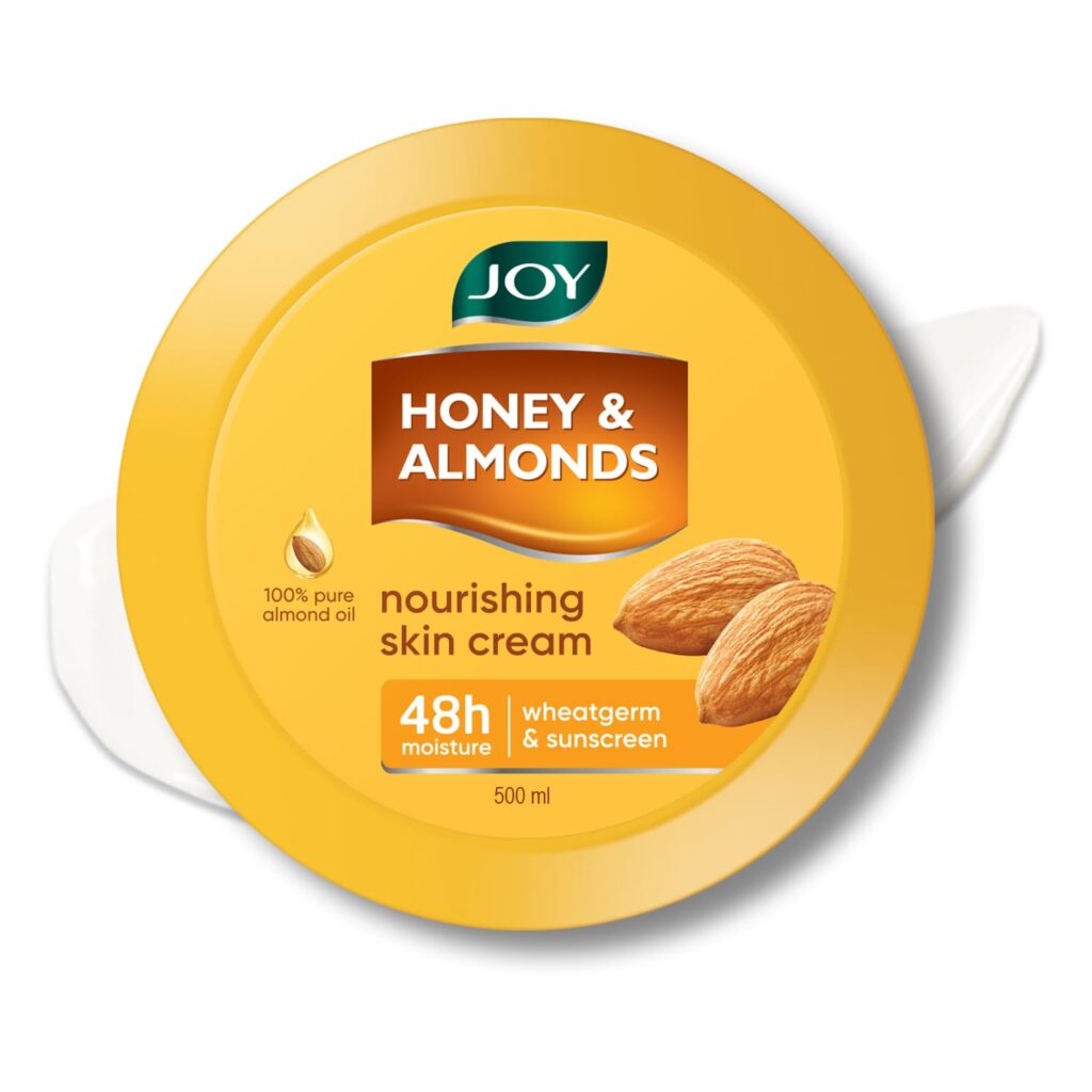 Joy Honey & Almonds Deep Nourishing Moisturizer for Face, Hands & Body (500ml) |Skin Cold Cream with Natural Sunscreen For Glowing Skin | Protects for Dryness & Retains Natural Moisture Balance