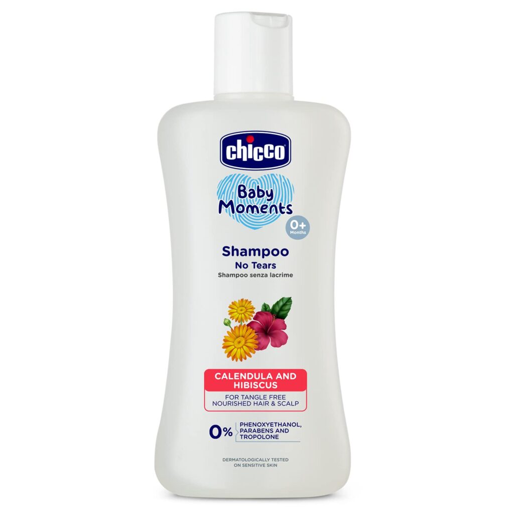 Chicco Baby Moments Shampoo for Tear-Free Bath Times, New Advanced Formula with Natural Ingredients, Suitable for Baby’s Tangle Free, Smooth Hair, No Phenoxyethanol and Parabens (100ml)