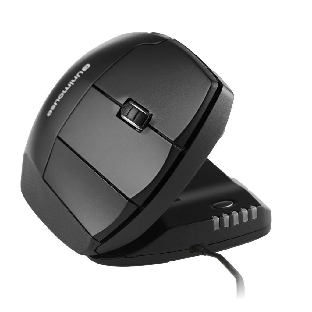 Contour Unimouse Ergonomic Vertical Mouse: Adjustable 35°-70° Angle, Customizable Thumb Rest, Wired, 6 Programmable Buttons, Ideal for All Day Comfort, Carpal Tunnel and Pain Relief