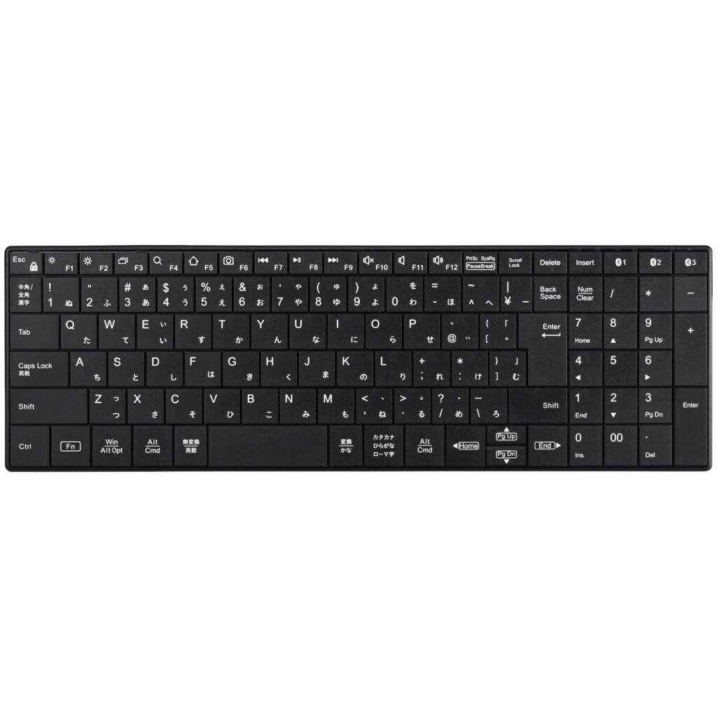 Buffalo BSKBB325BK Bluetooth 5.0 Compatible Compact Keyboard for PC/Windows/Mac/iPhone16/iPadOS/Android Remote Telework Home Black