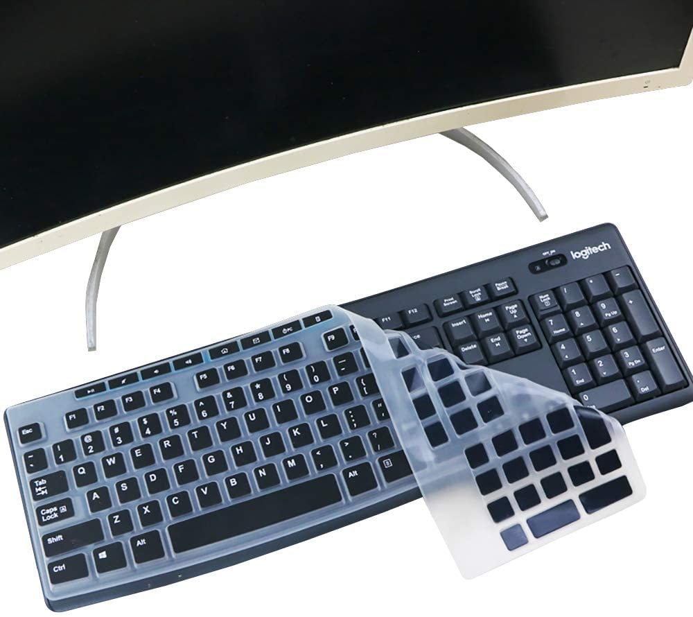 Jesra Ultra Thin Desktop Keyboard Dust Cover for Logitech MK295 Wireless Keyboard-Black