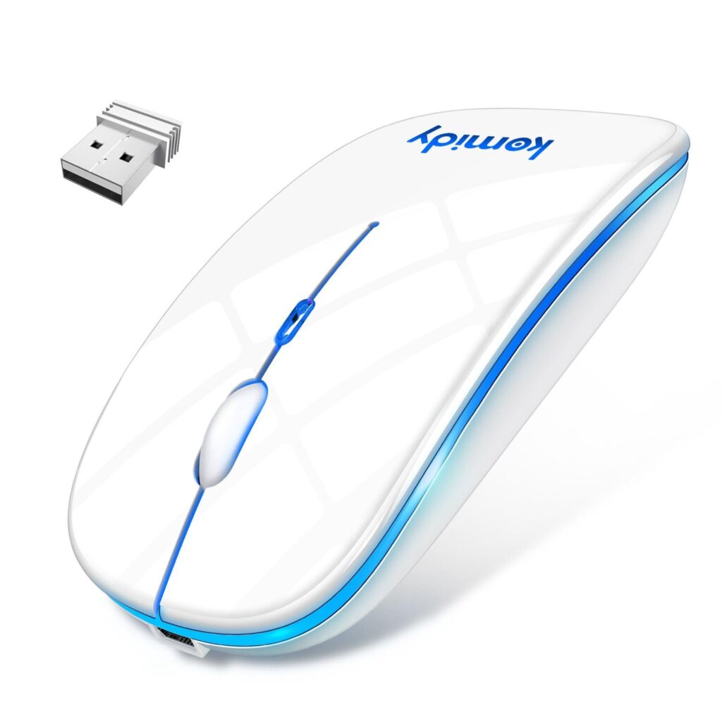 Wireless Bluetooth Mouse, Ultra Thin Model, Bluetooth 5.3 & 2.4 GHz, Silent, 3-Level DPI Adjustment (800/1200/1600), Ultra Lightweight, Type-C Charging, Sleep Mode, High Precision, Small Size
