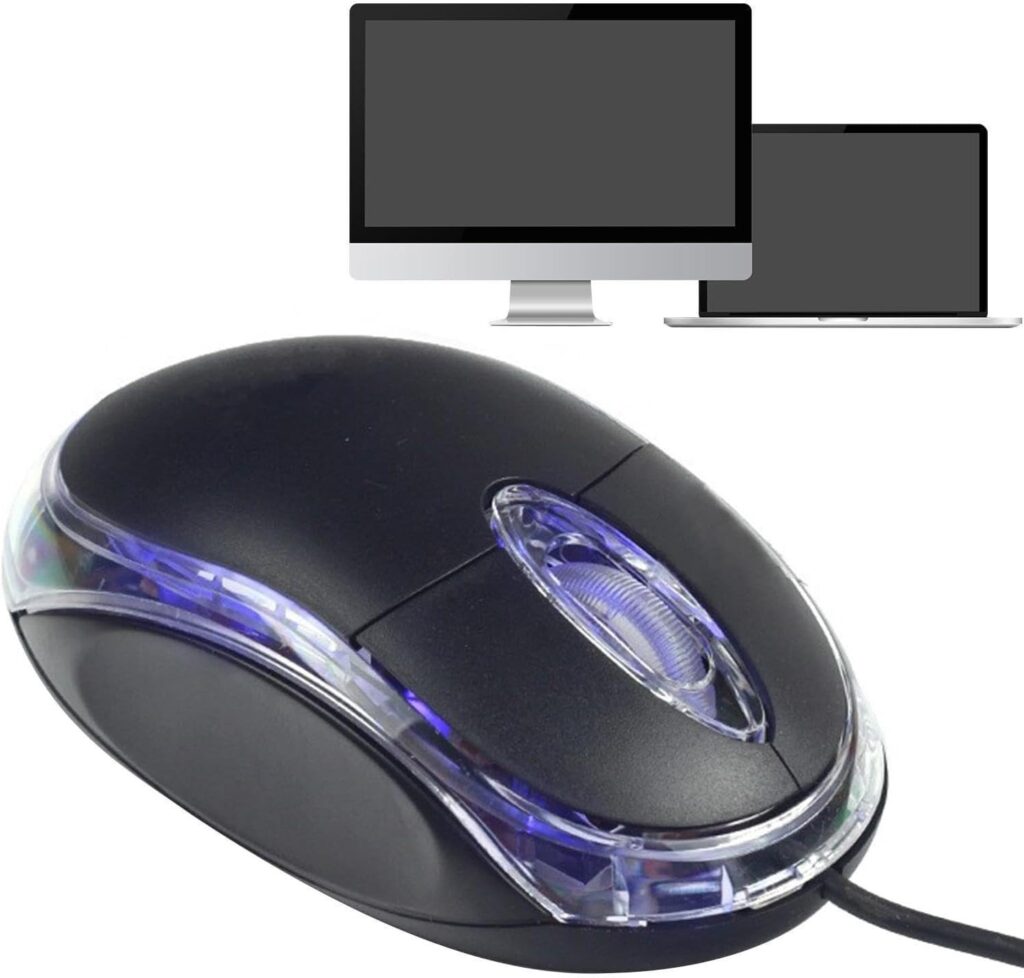 BSVR Wired Mouse Sleek Design, USB Connectivity with RGB Lighting - | 1000 DPI Optical Sensor | Plug and Play | Compatible with PC and Laptop_M80
