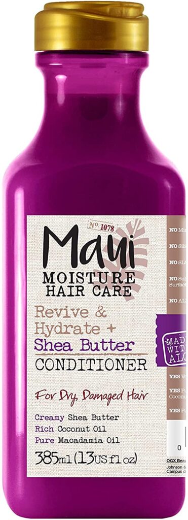 Maui Moisture Revive & Hydrate + Shea Butter Conditioner to Repair & Deeply Moisturize Curly Hair with Coconut & Macademia Oils, Vegan, Silicone- & Paraben- Free, 385ml