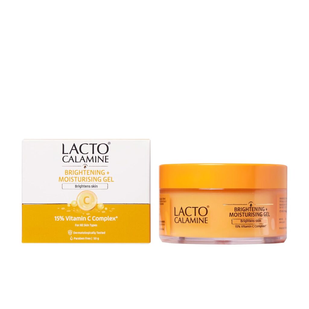 Lacto Calamine 15% Vitamin C Moisturizer for Face | 50g x Pack of 1 | Vitamin C Complex Skin Brightening Face Moisturiser | Dermatologically Tested | Non Sticky & Quick Absorbing for Glowing Skin