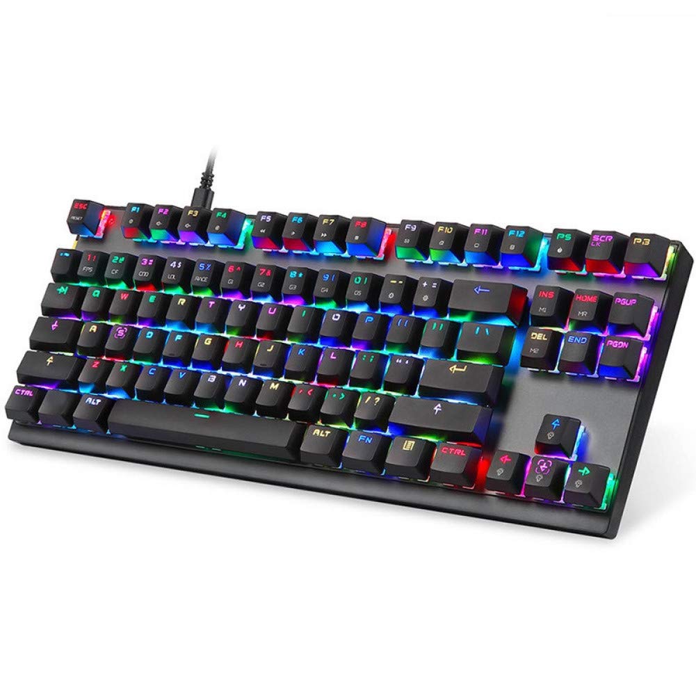 Keyboard Usb Wired Mechanical Keyboard Rgb Led Backlight 87 Keys Gaming Keyboard for Esports Game