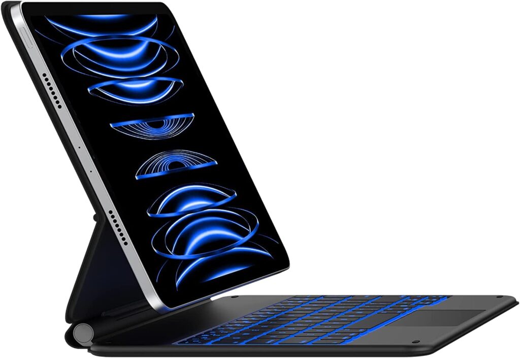 (Refurbished) typecase Edge Magic Style Keyboard for iPad Air 5th/4th(2022,2020) & New iPad Pro 11 (4th,3rd,2nd Gen), touchpad Keyboard case, iOS Fn Keys, Exclusive 10-Colors Backlit, Bluetooth