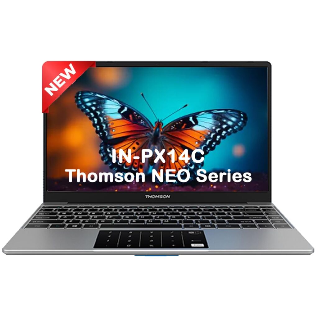 Thomson Neo Metallic with Numeric Touch Pad Intel Celeron Dual Core N4020 - (4 GB/128 GB SSD/Windows 11 Home) IN-PX14C Thin and Light Laptop (14.1 inch, Silver, 1.30 kg)