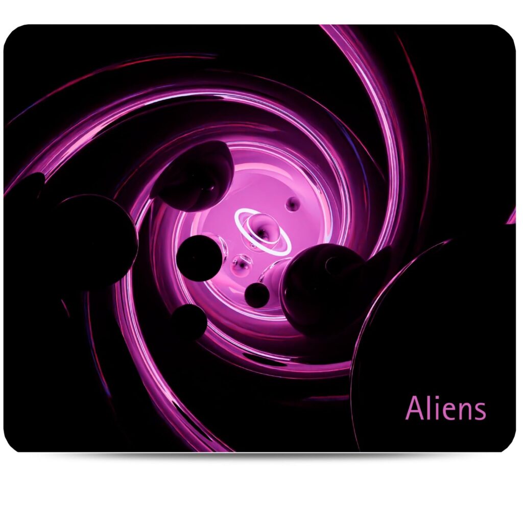Aliens Mouse Pad for Computer, Laptop, Smooth Premium Cloth Surface, Non-Slip Rubber Base, Speed and Precision Operation Compatible with Laser and Optical Mouse, Gaming, Office, Home 230x190mm (NE-32)