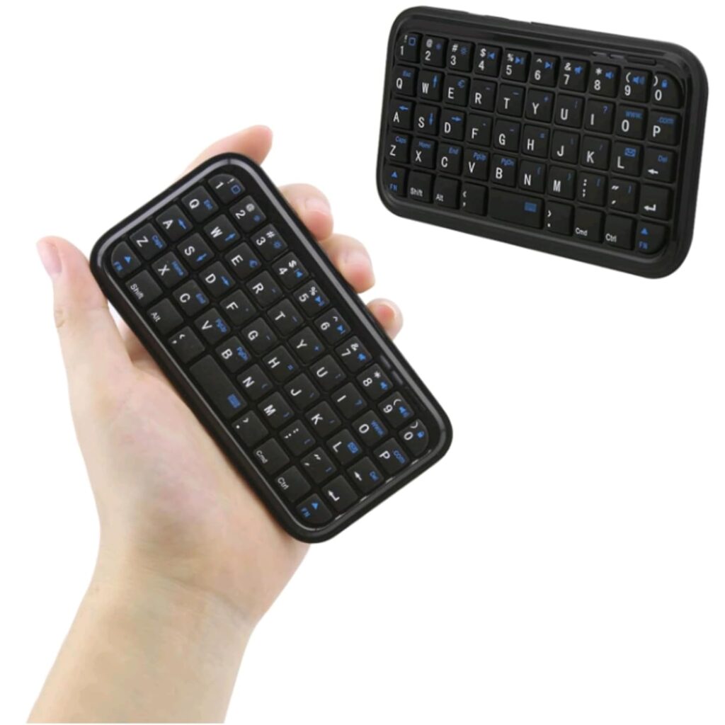 Mini Bluetooth Keyboard, Bluetooth 3.0 Wireless Keyboard 49 Keys Pocket Keypad, Rechargeable Mini Slim Travel Handheld Small Cordless Keyboard for Tablet Smartphone PC Notebook Laptop iPad Mac(Black)