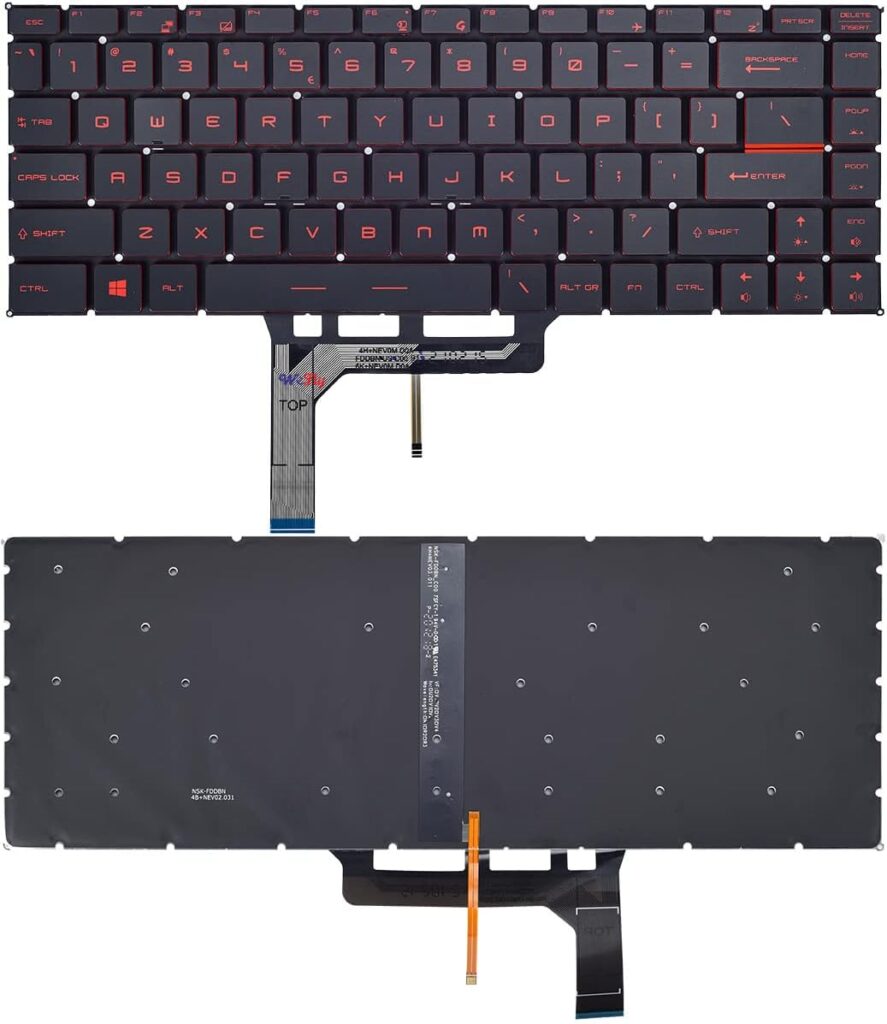 Wefly Laptop Keyboard Compatible for MSI GF63 8RC GF63 8RD GF63 Thin 9SC 10UC 11UD MS-16R1 MS-16R4 GF65 Thin 9SD 9SE 10SD 10SE MS-16W1 MS-16W2 US Layout Backlight