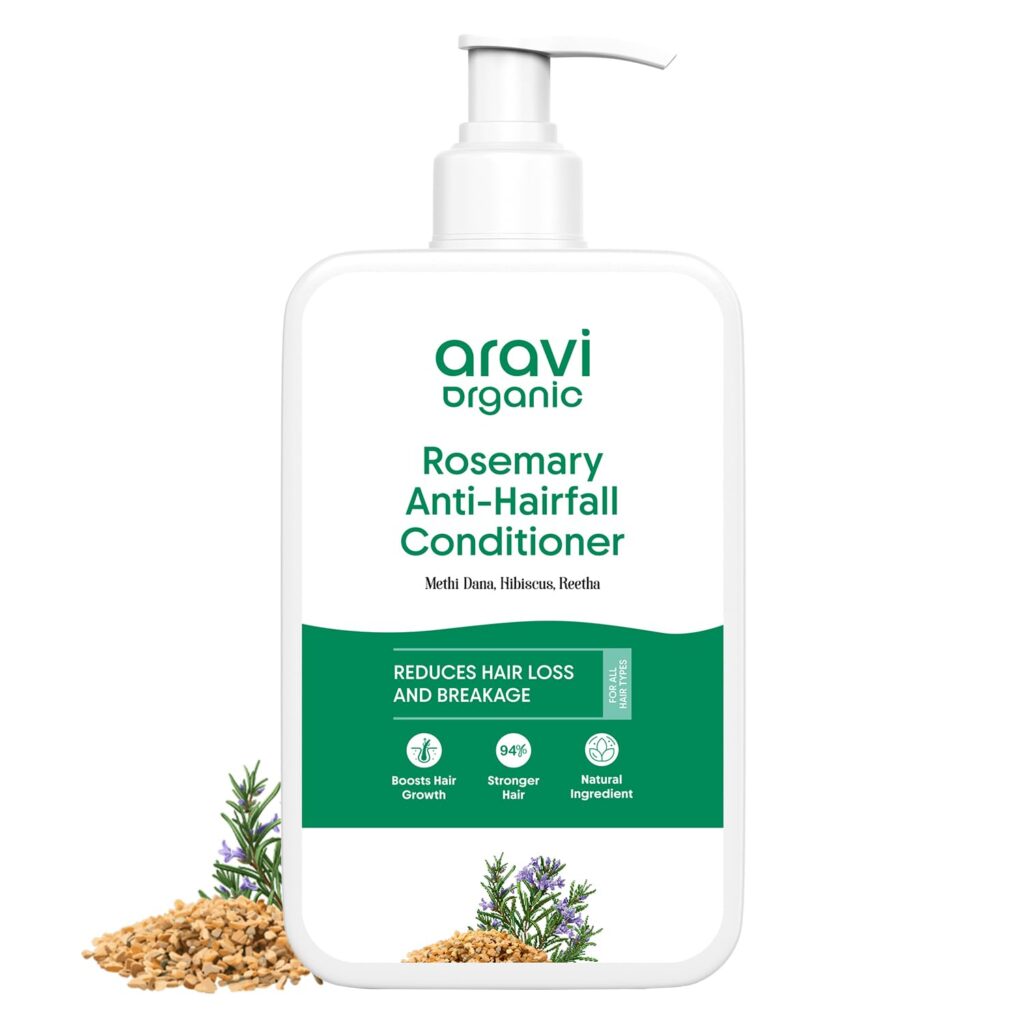 Aravi Organic Rosemary Hair Growth Conditioner - Enriched with Rosemary, Methi Dana & Hibiscus - For All Hair Types - For Men & Women - Sulfate & Paraben Free - 200 ml