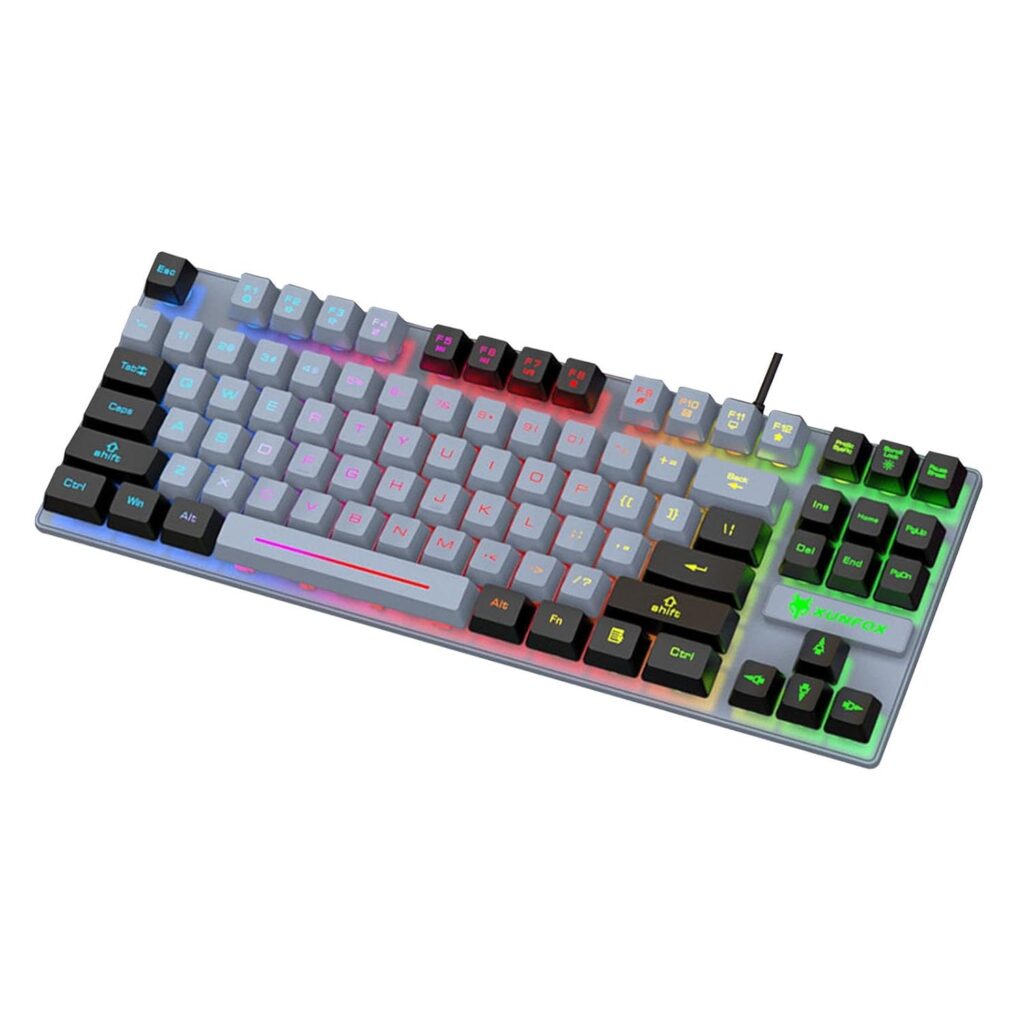GUDMART® Wired Gaming Keyboard 87 Keys Colorful Led Backlit Compatible with Laptop Desktop Typing
