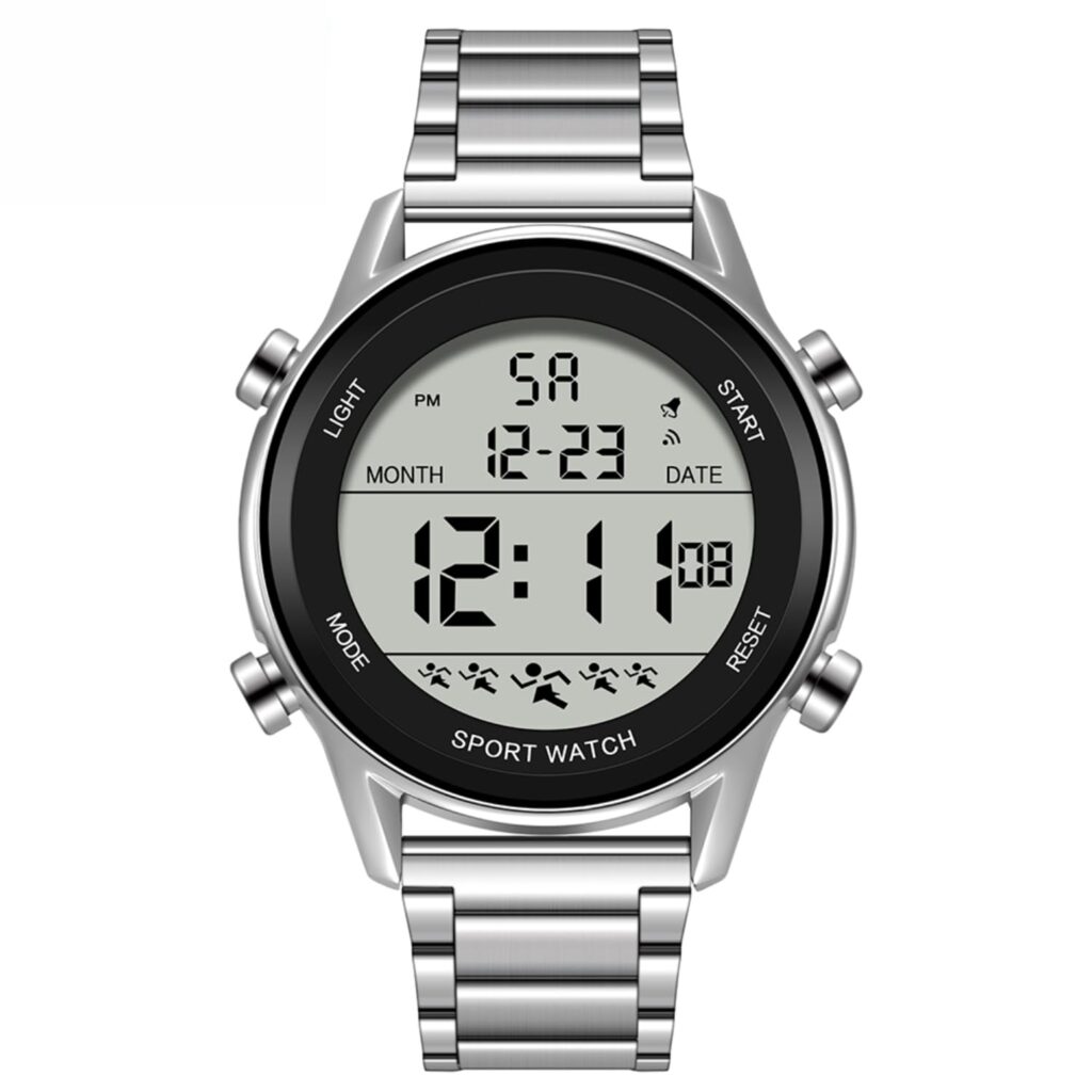 ON TIME OCTUS Digital Sports Multi-Functional Stainless Steel Waterproof Men's Watch -DIGI-031