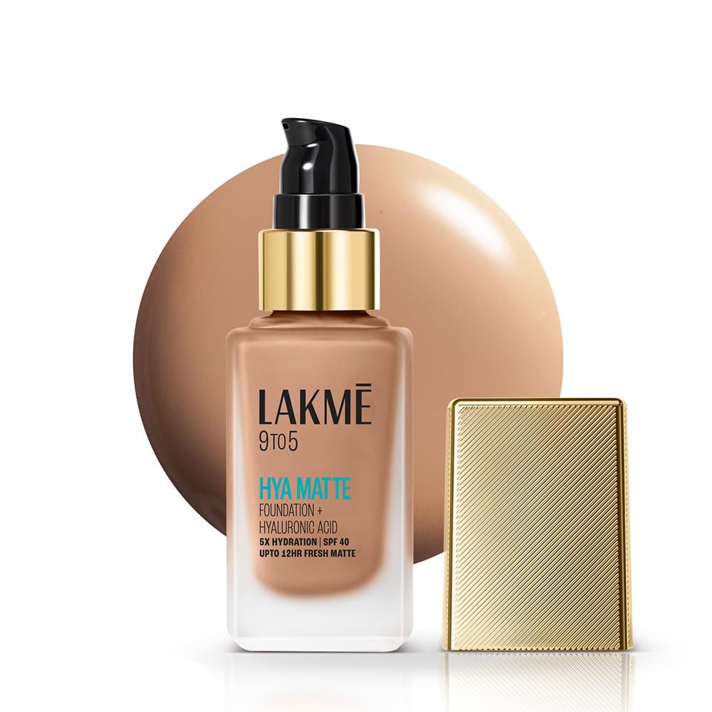 Lakme 9to5 Hya Matte Foundation + Hyaluronic Acid Neutral Honey - 25ml