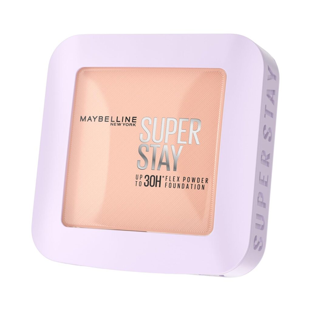 Maybelline New York Super Stay Flex Powder Foundation, 115, Full Coverage, 30H Flexible Wear, Oil-Control Transfer Proof, Waterproof & Sweatproof, 9g