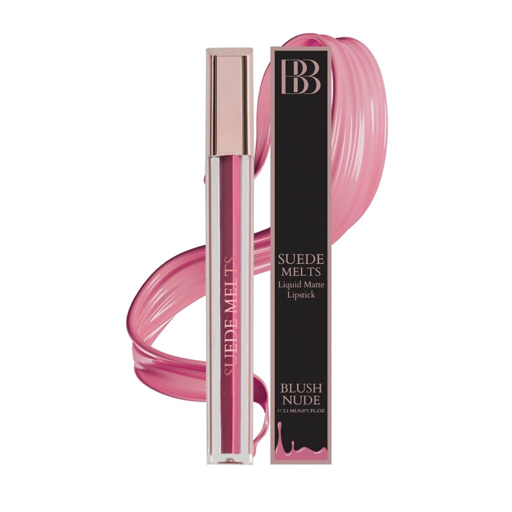 Bergamot Beauté Matte Liquid Lipstick Suede Melts Non Transfer, Waterproof, Kiss Proof Long Lasting Upto 8 + Hours For Women 2.1ml (Blush Nude)