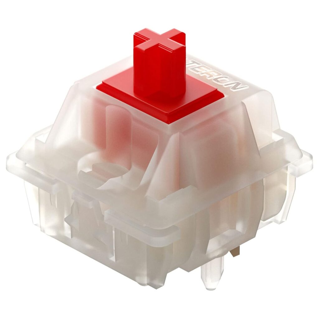 GATERON Milky Red Pro V2 Pre-lubed 5 Pin Linear Switches for MX Mechanical Keyboard (70 Pcs, Milky Red Pro V2)