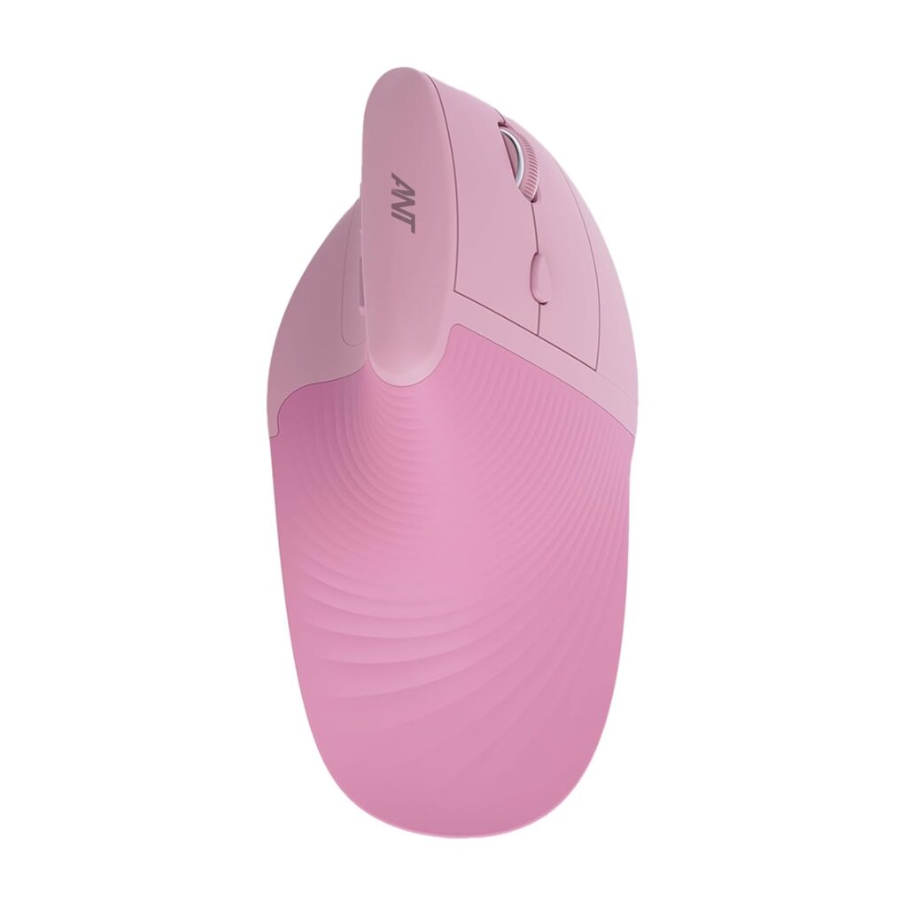 Ant M200 Latest Vertical Wireless Mice, Wireless Ergonomic, Rechargeable,5 Adjustable DPI, Silent 2.4GHz Optical Tunnel, USB Wireless Mouse for Laptop, PC_ Pink