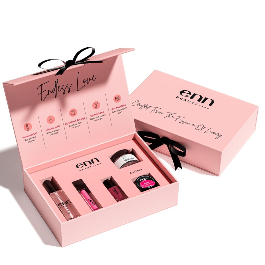 ENN Beauty Endless Love Gift Set | Clay Mask | Lipstick | Nail Paint | Lip & Cheek Tint | Perfume | Set of 5 Gift Box