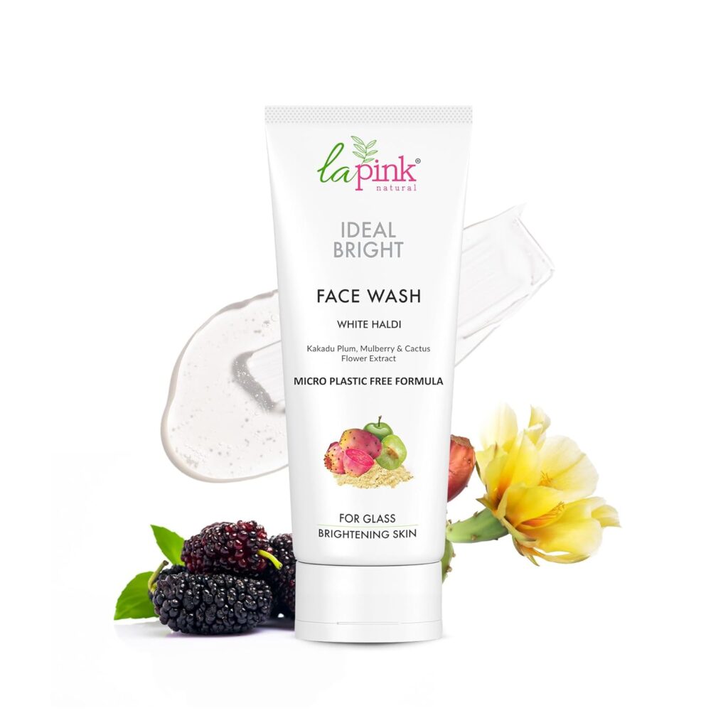 La Pink Ideal Bright Face Wash | Boosts Radiance & Improves Texture | Reduces Pigmentation & Dark Spots | Hydrating, & Soap-Free | With Kakadu Plum, Mulberry & Cactus Flower | 100% Microplastic-Free | All Skin Types | 100ml